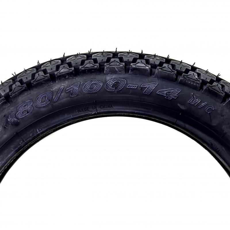 Imagen ilustrativa de NEUMATICO PARA MOTO APLICACIÓN TRASERA MIKI006-80.100R14 PARA CAMARA