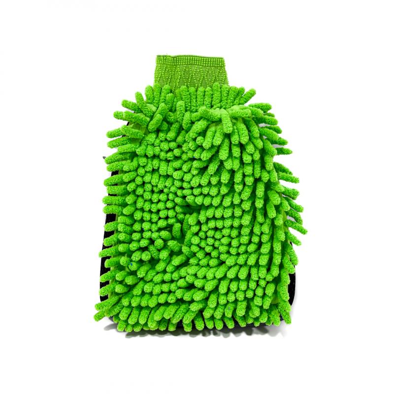 Imagen ilustrativa de ESPONJA MANOPLAGUANTE MANOPLA CHENILLE + CORAL VERDE Y GRIS