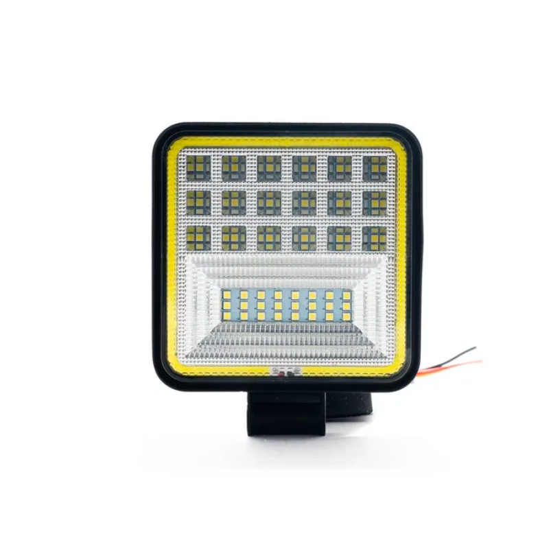 Imagen ilustrativa de FARO LED CUADRADO CON OJO DE ANGEL  12/24V   WATERPROOF IP67 - OFF ROAD - MEDIDAS 11 x 11 x 2.5cm