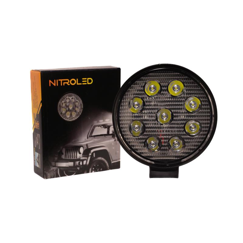 Imagen ilustrativa de FARO 9 LEDS REDONDO  27W 12/24V  WATERPROOF IP67 - OFF ROAD - MEDIDAS 11  x 11 x 1.8 cm