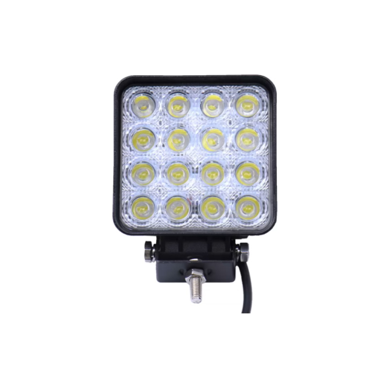Imagen ilustrativa de FARO 16 LEDS CUADRADO  48W 12/24V  WATERPROOF IP67 - OFF ROAD - MEDIDAS 11 x 11 x 2.2 cm