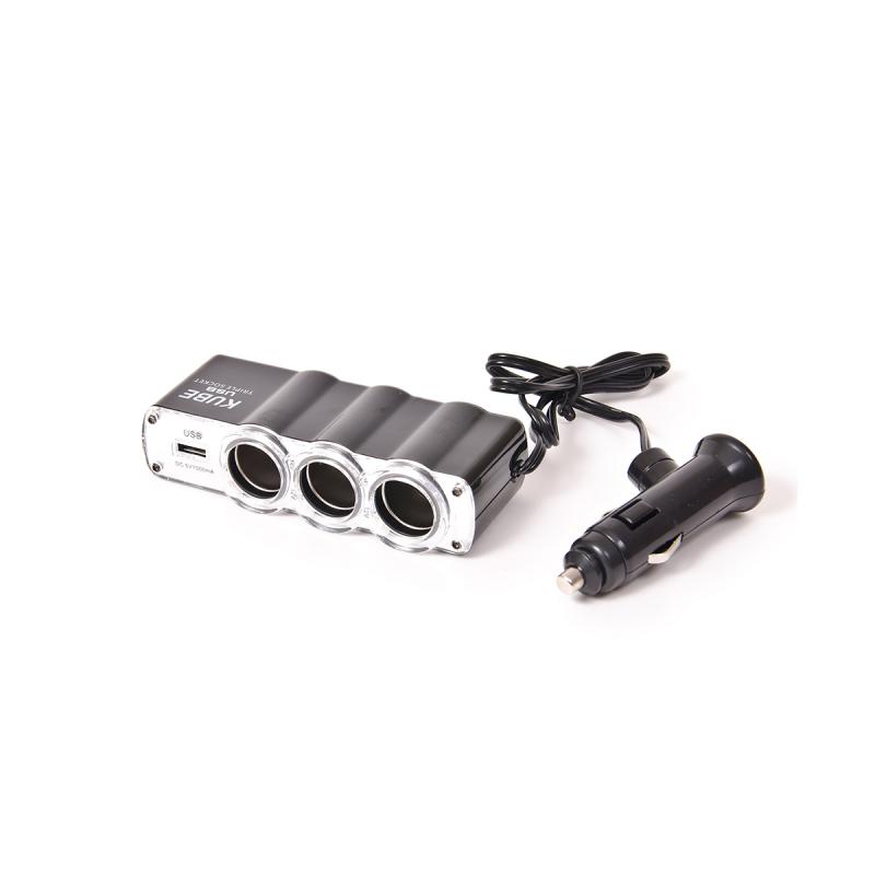 Imagen ilustrativa de ALARGUE CON 2 USB + 2 ENCENDEDOR INPUT : 12/24V OUTPUT:5V/2100MA NEGRO