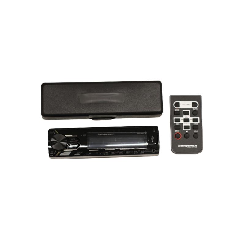 Imagen ilustrativa de 1 DIN CON BLUETOOTH, AUX, MP3, AM / FM, FRENTE DESMONTABLE, ESTUCHE CONTROL REMOTO, TARJETA SD, CANTIDAD POR CAJA MASTER 10