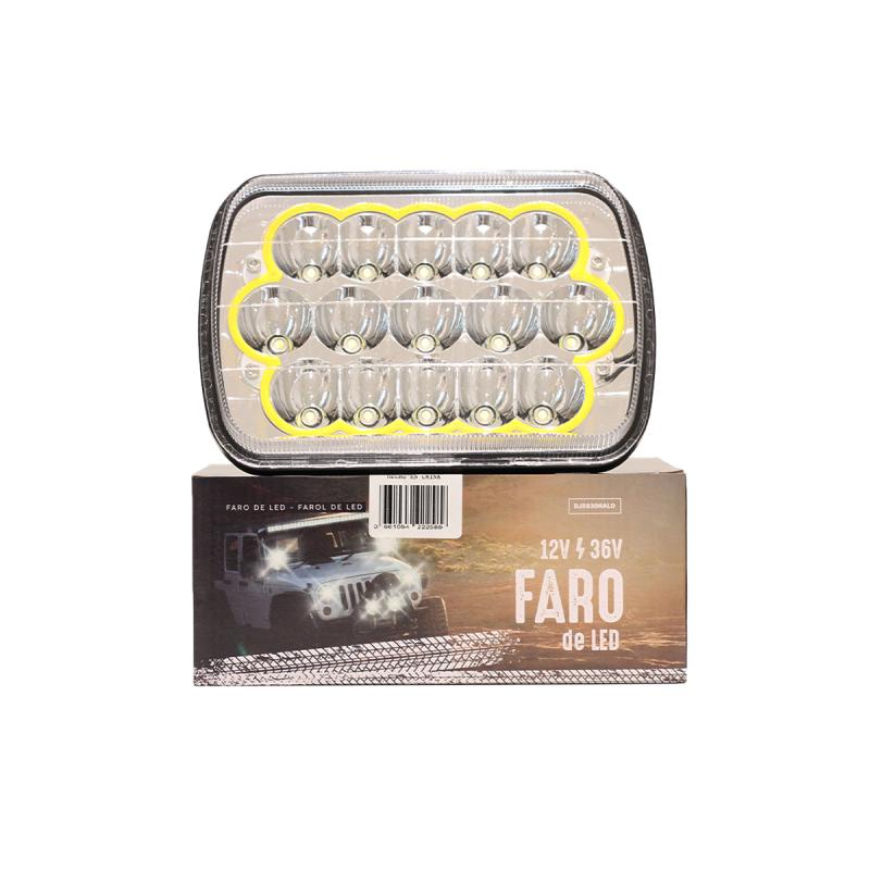 Imagen ilustrativa de FARO DE LED RECTANGULAR 15 LED 45W COLOR BLANCO 20X6X14CM AUREOLA BLANCA