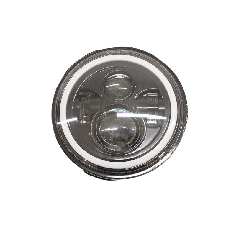 Imagen ilustrativa de REDONDO 7 USO IDEAL JEEP WRANGLER - RENEGADE / MOTO HARLEY DAVIDSON - ROYAL ENFIELD CON FUNCION ALTA Y BAJA - HAZ DE LUZ SPOT -