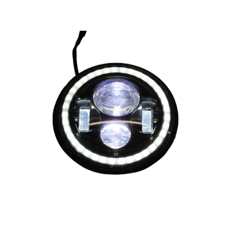 Imagen ilustrativa de REDONDO 7 USO IDEAL JEEP WRANGLER - RENEGADE / MOTO HARLEY DAVIDSON - ROYAL ENFIELD CON FUNCION ALTA Y BAJA - HAZ DE LUZ SPOT -