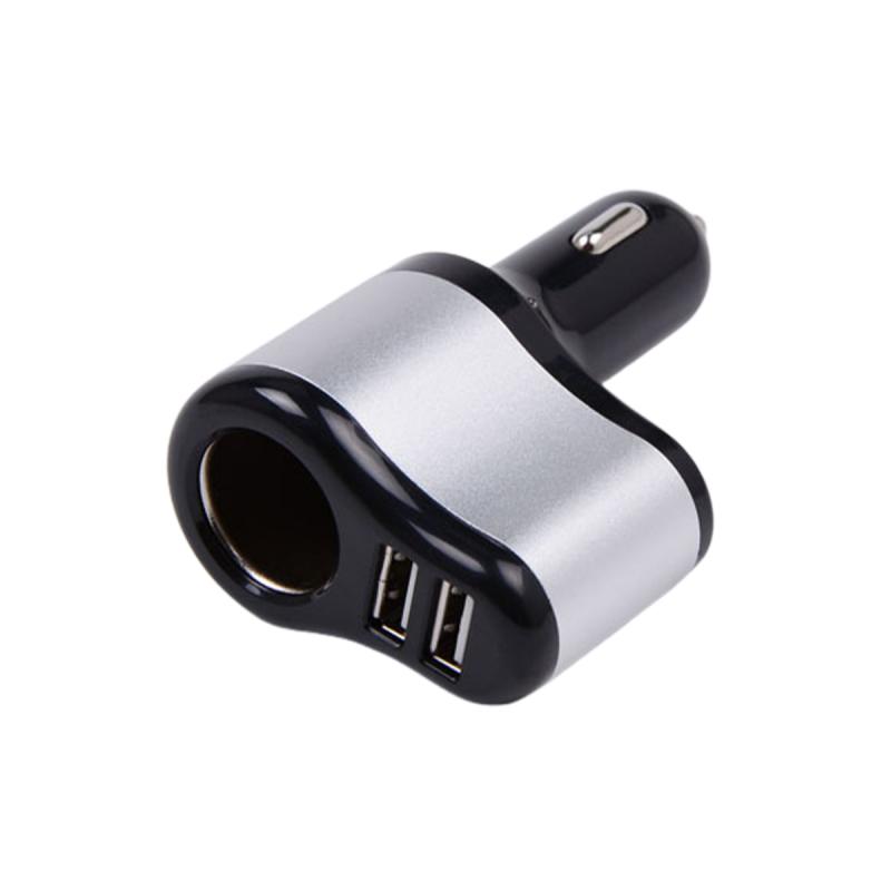 Imagen ilustrativa de CARGADOR DOBLE USB + ENCENDEDOR 12V / 24V OUTPUT 5V 4200 MA NEGRO+PLATEADO