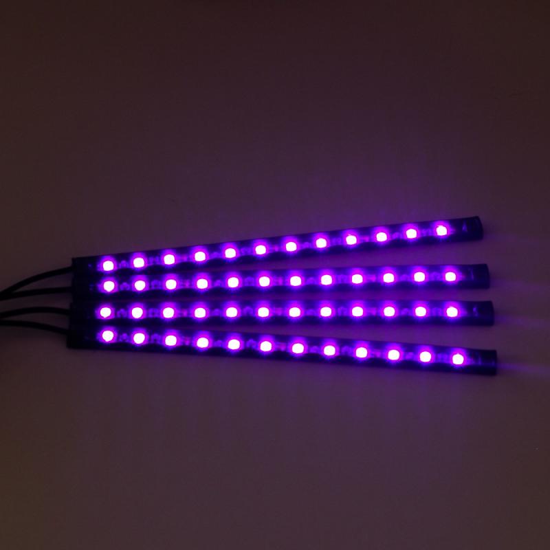 Imagen ilustrativa de TIRA DE LUCES RGB X 4 PARA INTERIOR RGB 12V LED CHIP SMD 5050 Conexion Bluetooth