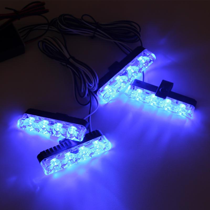 Imagen ilustrativa de SET X 4 FAROS DESTELLANTES CON CONTROL REMOTO 12V - 24V AZU