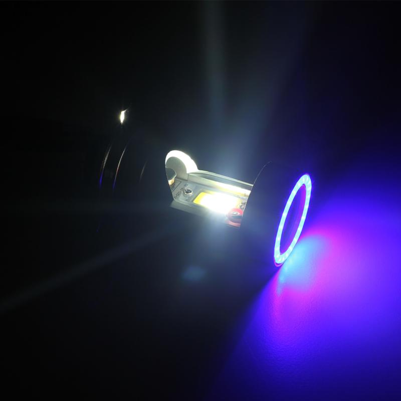 Imagen ilustrativa de LAMPARA H4 LED BLANCO, CON OJO DE ANGEL AZUL USO RECOMENDADO 12V 30 WATTS