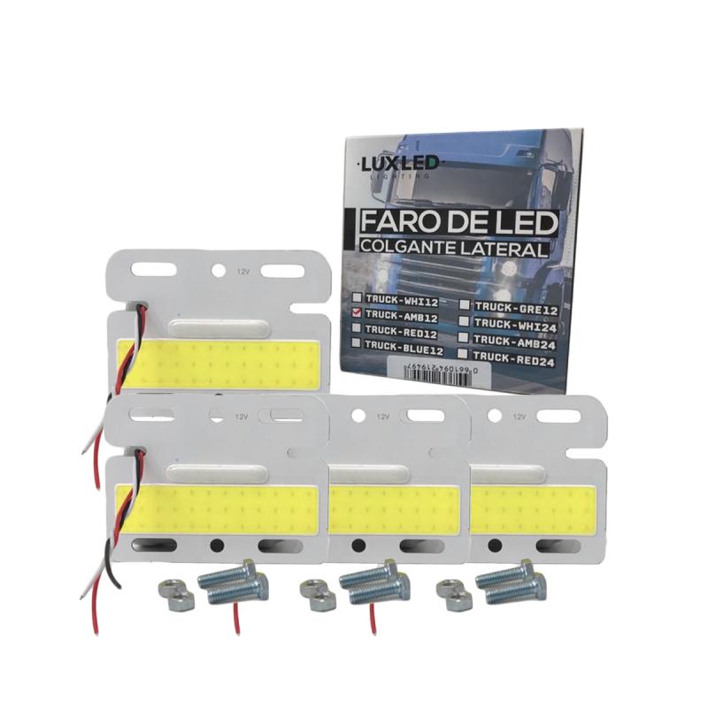 Imagen ilustrativa de PACK X 4 UNIDADES DE FAROS COLGANTES ENCASTRABLES PARA LATERAL DE CAMION 10.5 CM DE ANCHO X 8 CM DE ALTO BLANCO 12V