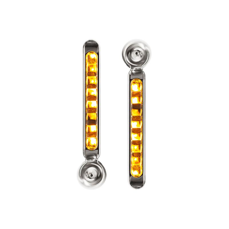 Imagen ilustrativa de JUEGO DE FAROS COLOR AMBAR CON SOPORTE METALICO AUTOADHESIVO