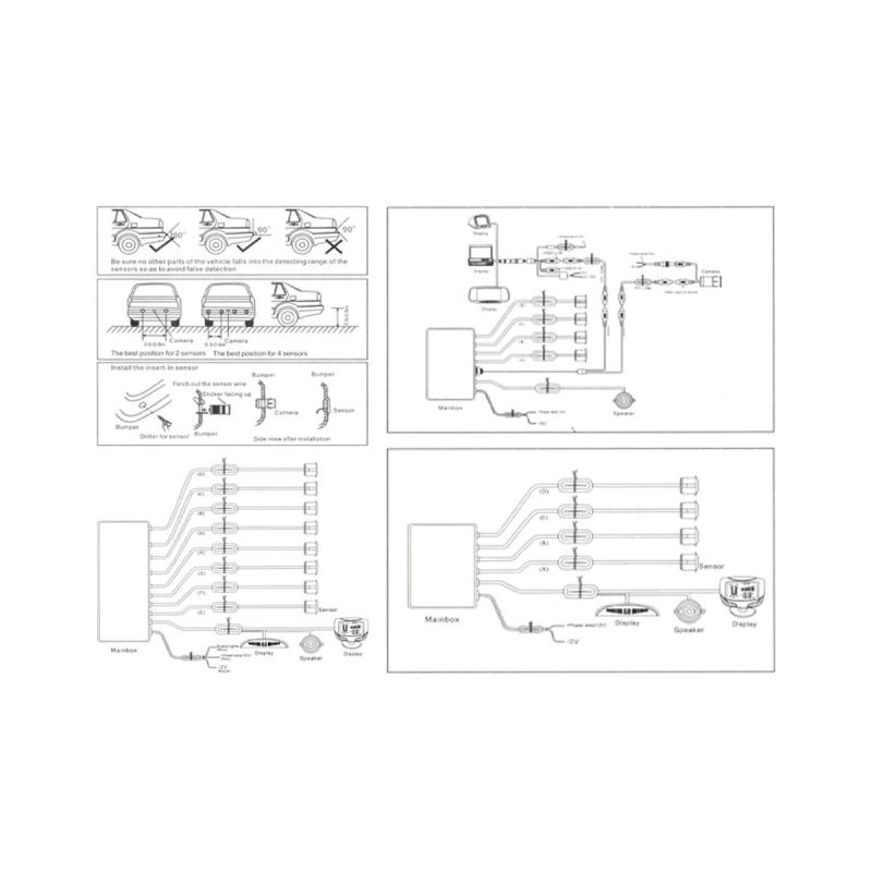 Imagen ilustrativa de NEGRO - 8 PIEZAS (4 DELANTERAS Y 4 TRASERAS) CON DISPLAY ELECTRONICO CON DISTANCIA NUMERICA Y GRAFICA