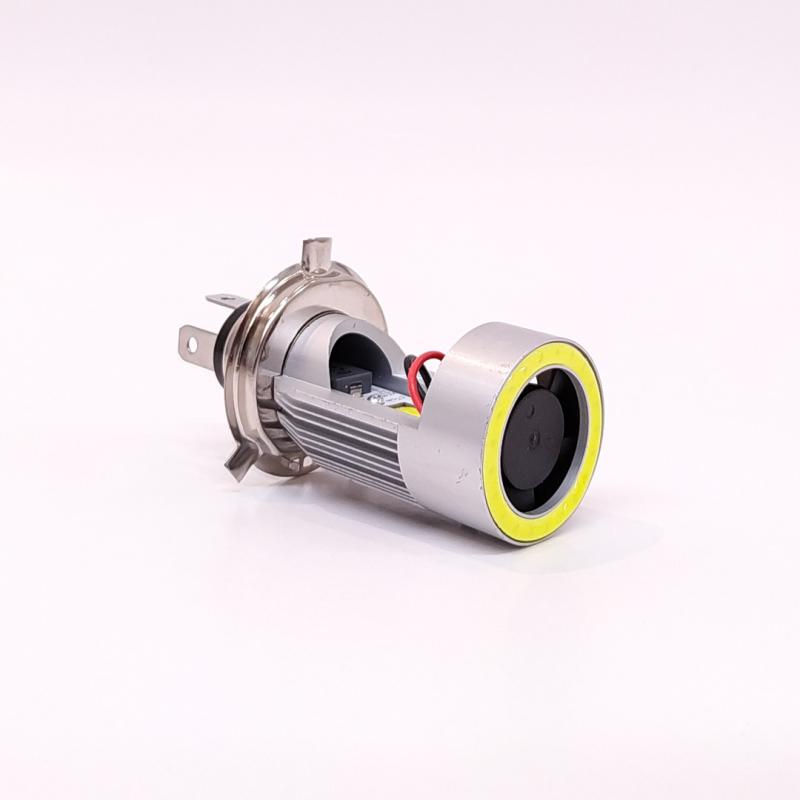 Imagen ilustrativa de LAMPARA H4 LED BLANCO, CON OJO DE ANGEL BLANCO USO RECOMENDADO 12V 30 WATTS