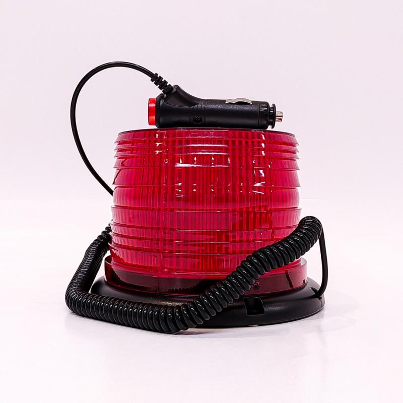 Imagen ilustrativa de BALIZA GIRATORIA LED 12V - 24V COLOR ROJA CON CONEXION A TOMA 12V
