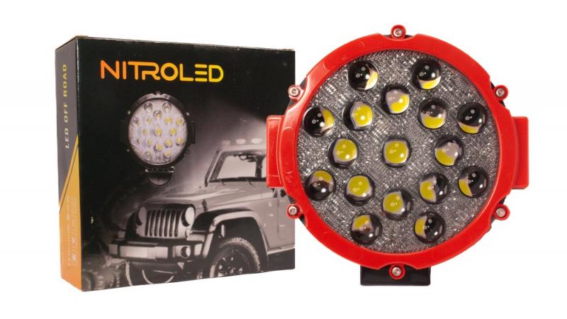 Imagen ilustrativa de FARO 17 LEDS REDONDO 51W 12/24V  WATERPROOF IP67  OFF ROAD - MEDIDAS 18 x 18 x 4 cm