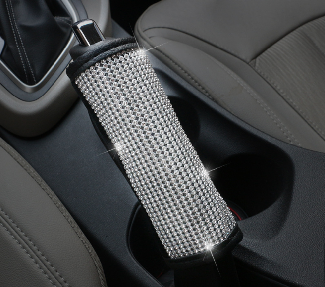 Imagen ilustrativa de GIRLS POWER - CUBRE FRENO DE MANO BLING BLING DIAMANTES PLATA