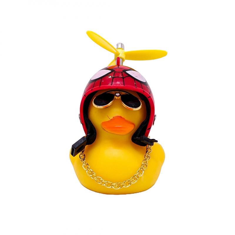 Imagen ilustrativa de CASCO ROJO DIBUJO SPIDERMAN CON ANTEOJOS, CADENA Y HELICE