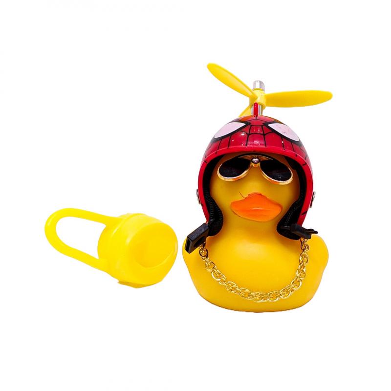 Imagen ilustrativa de CASCO ROJO DIBUJO SPIDERMAN CON ANTEOJOS, CADENA Y HELICE