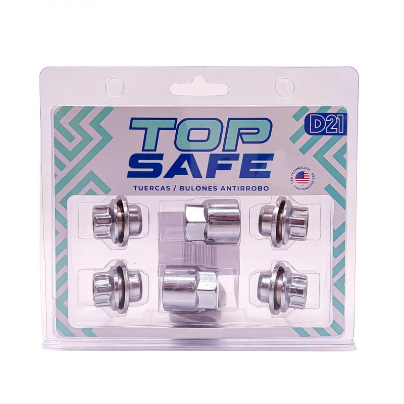 Imagen ilustrativa de CONJUNTO DE 4 BULONES + 2 LLAVES MEDIDAS PASO DE ROSCA 12X1.5 CONICO, HEXAGONO 21MM, LARGO 26MM. MARCAS: TOYOTA / MITSUBISHI / CHERY / LIFAN CANTIDAD POR CAJA MASTER 50