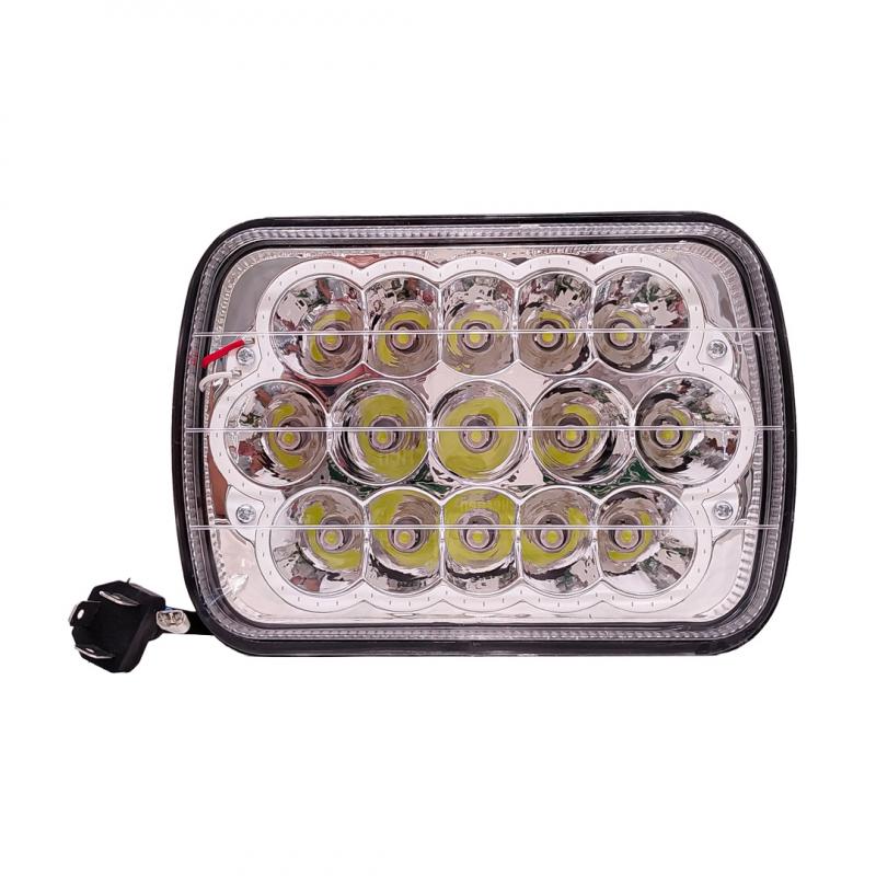 Imagen ilustrativa de LUZ LED BLANCA CON FUNCION ALTA Y BAJA Y OJO DE ANGEL AZUL 9V-36V 15 LED - 60 WATTS MEDIDAS 7"