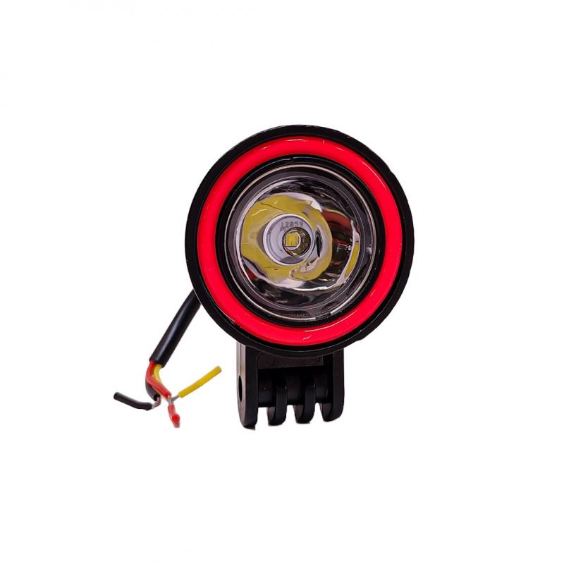 Imagen ilustrativa de LUZ LED BLANCA ESTABLE CON OJO DE ANGEL ROJO CON FUNCION FLASH 9V-36V 2 LED - 18 WATTS MEDIDAS 53*80*53(mm)