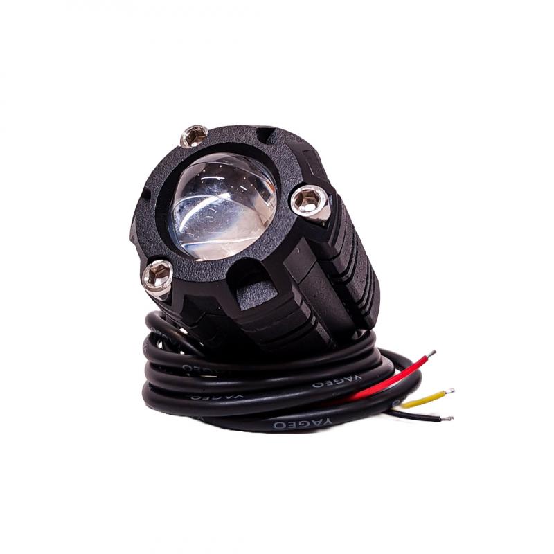 Imagen ilustrativa de LUZ LED BLANCA Y AMBAR ESTABLE CON CAMBIO DE LUZ Y FUNCION FLASH 9V-36V 1 LED - 18 WATTS - JUEGO DE 2 UNIDADES MEDIDAS 64.5 * 66 * 48 (mm)