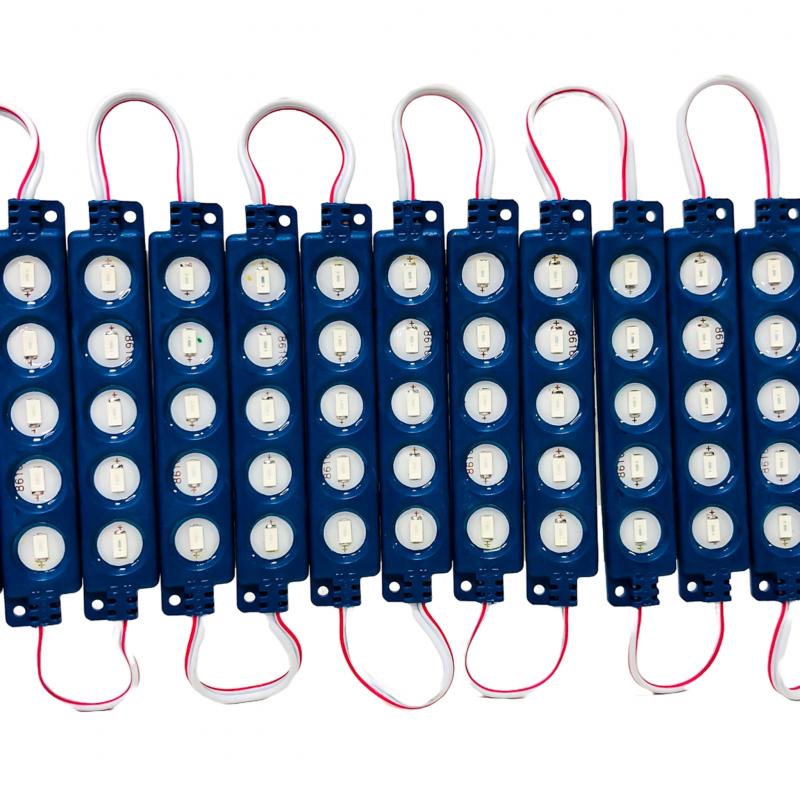 Imagen ilustrativa de 5 LED COB CIRCULAR AUTOADHESIVO 12V COLOR AZUL 7CM X 1,5CM CANTIDAD POR CAJA MASTER 2000