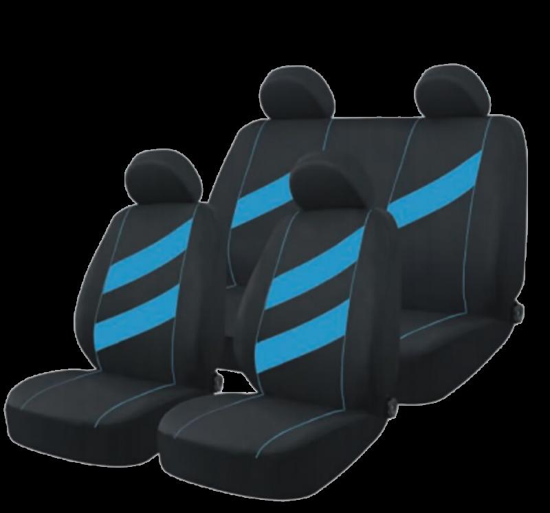 Imagen ilustrativa de 9 PIEZAS DE TELA COLOR NEGRO CON DETALLES AZUL