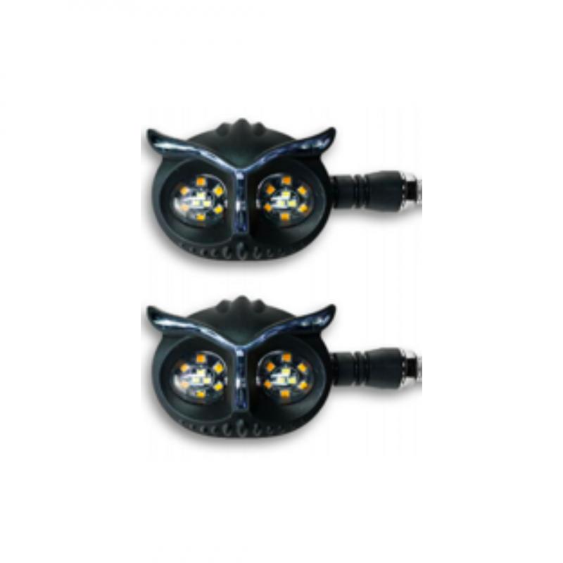 Imagen ilustrativa de FARO DE GIRO UNIVERSAL AMBAR SECUENCIAL 12V 5W 1500 LUX JUEGO 2 UNIDADES lechuza