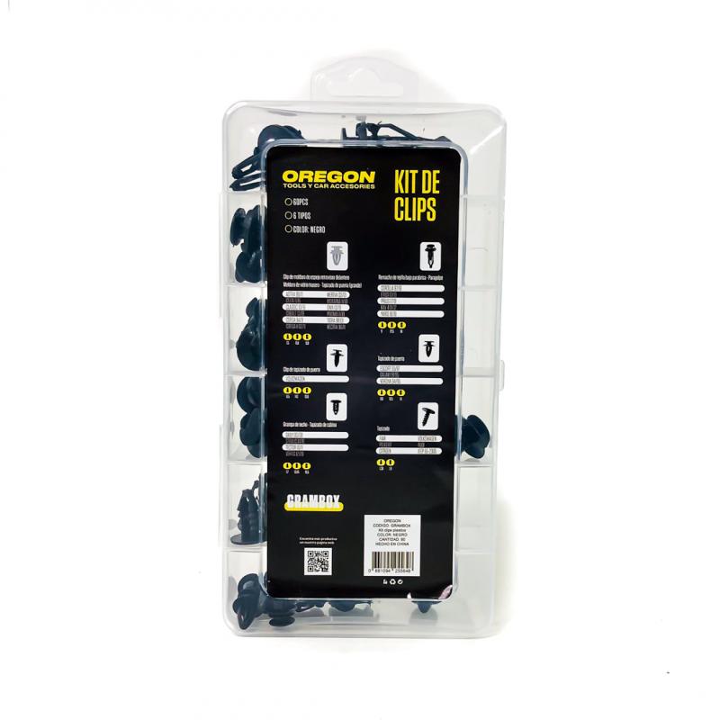 Imagen ilustrativa de CAJA SURTIDA CON 60 CLIPS (10 DE CADA MODELO VER EN FOTO) COLOR NEGRO