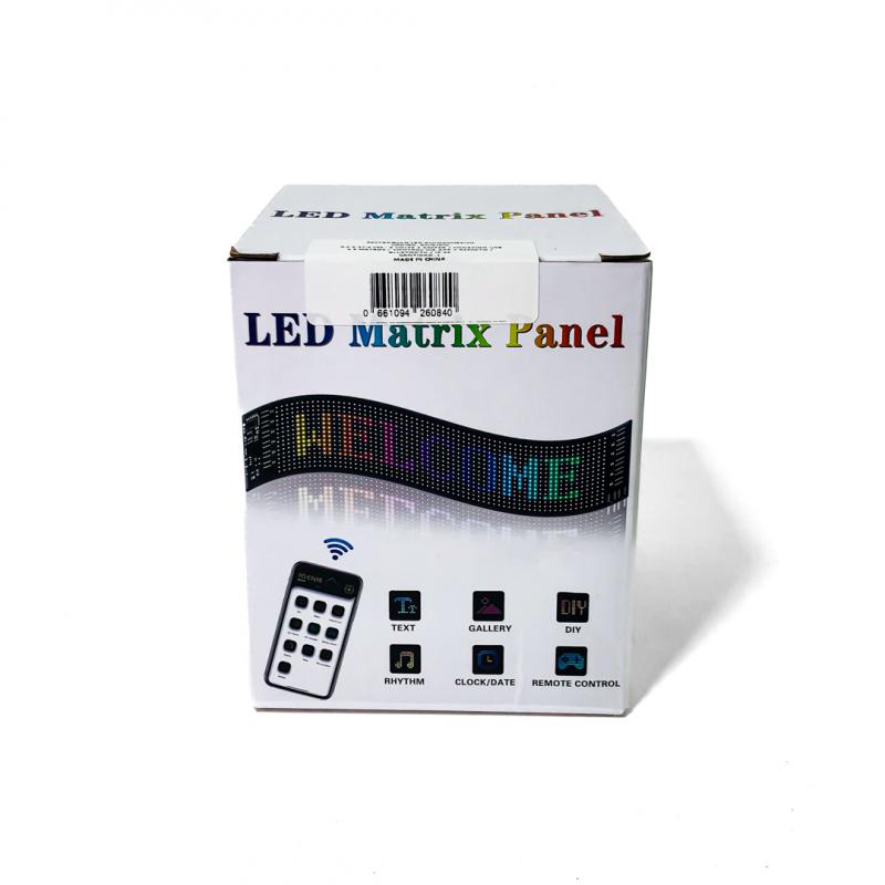 Imagen ilustrativa de PANEL RGB PARA USO EN PARABRISAS O LUNETA l 16*64 PIXELES MEDIDAS 9,2 X 37,4 cm 12V / 24V CONEXION USB BLUETOOTH CON APP Y CONTROL REMOTO