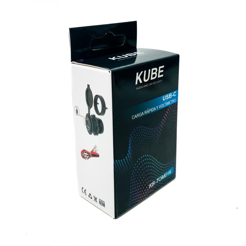 Imagen ilustrativa de TOMA DE CONEXION CON PUERTO USB / TIPO C 3.1AMP Y VOLTIMETRO PARA 12V / 24V POTENCIA MAXIMA 100 WATTS . INCLUYE KITS DE CABLES DE CONEXION. PESO 57 GRS MEDIDAS 4 CM X 4 CM X 6.2 CM