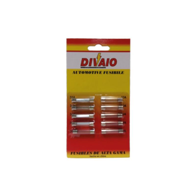 Imagen ilustrativa de FUSIBLE VIDRIO 32MM EN BLISTER POR 10 UNIDADES SURTIDO 5, 10, 15, 20, 25 AMPER
