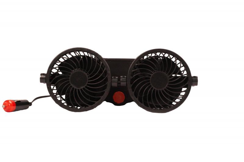 Imagen ilustrativa de VENTILADORDISPLAY DE 2 VENTILADORES4" 12V PLASTICONEGRO UNIVERSAL