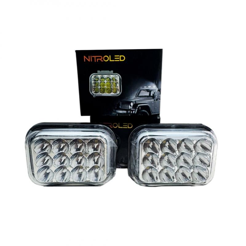 Imagen ilustrativa de PAR DE FAROS DE RECTANGULARES 12/24  WATERPROOF IP 67 - MEDIDAS 10 x 7.2 x 3.6 OFF ROAD