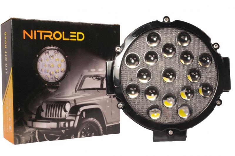 Imagen ilustrativa de FARO 17 LEDS REDONDO 51W 12/24V  WATERPROOF IP67  OFF ROAD - MEDIDAS 18 x 18 x 4 cm