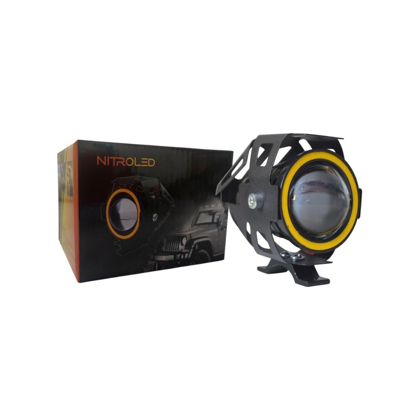 Imagen ilustrativa de FARO LED REDONDO MOTO OJO DE ANGEL 12W 12v OFF ROAD