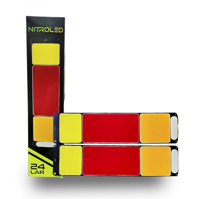 Imagen ilustrativa de PAR DE FAROS TRASEROS CHATO LED 24V 28 X 7 CM