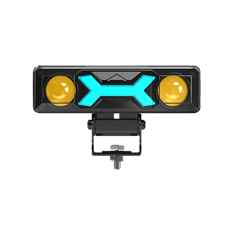 Imagen ilustrativa de LUZ LED BLANCA Y AMBAR CON FUNCIONES ESTABLE Y FLASH INDIVIDUALES Y COMBINADAS 9V-36V 1 LED - 40 WATTS MEDIDAS 140 * 30 * 75