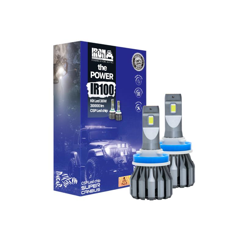 Imagen ilustrativa de KIT DE LED IR100 CANBUS H11 10MA GENERACION CHIP CSP SUPER CANBUS 60000 LUMENS 36 WATTS 12V CON COOLER