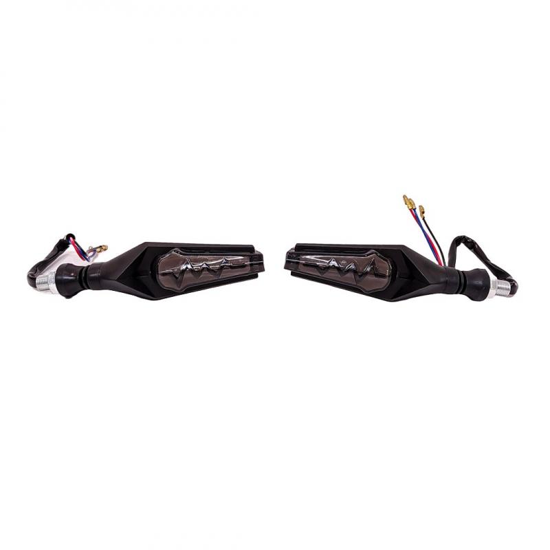 Imagen ilustrativa de FARO DE LED UNIVERSAL - LUZ DE GIRO GIRO PARA MOTO CON LUZ LED RUNNING AMBAR Y LUZ DE GIRO AMBAR 12V - JUEGO DE 2 UNIDADES MEDIDAS 360 * 29*27(mm)