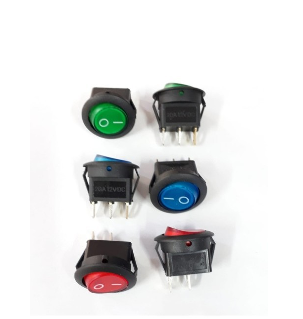 Imagen ilustrativa de Llave Tecla Redonda On Off 20a 12v 22mm Auto Camioneta