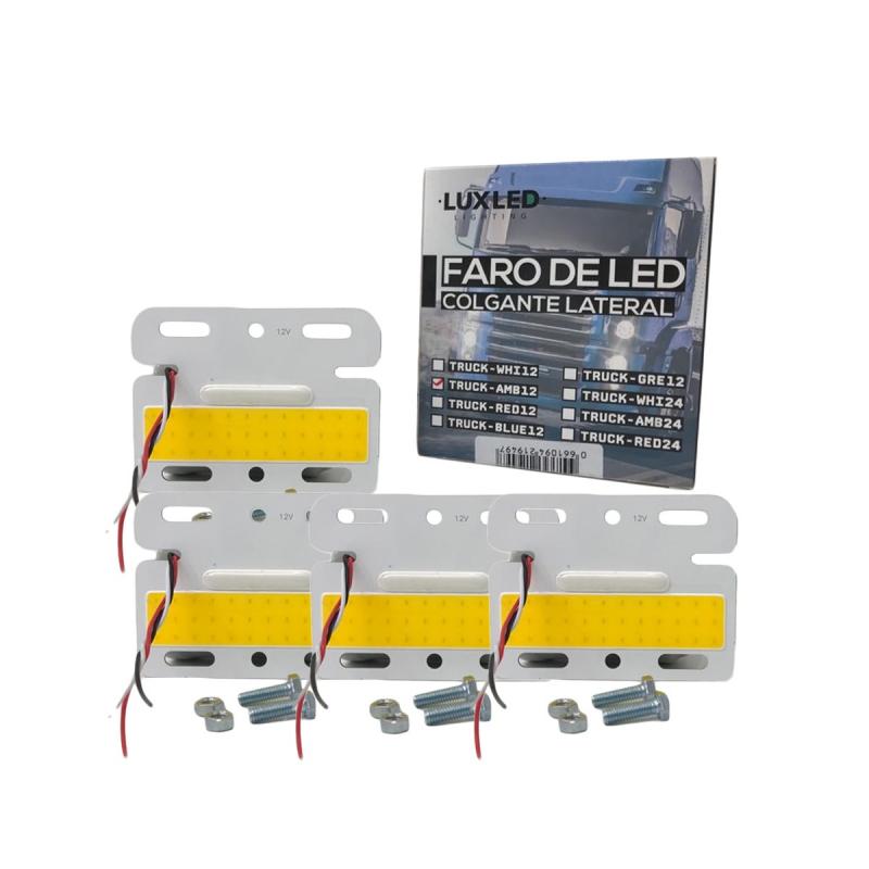 Imagen ilustrativa de PACK X 4 UNIDADES DE FAROS COLGANTES ENCASTRABLES PARA LATERAL DE CAMION 10.5 CM DE ANCHO X 8 CM DE ALTO AMBAR 12V