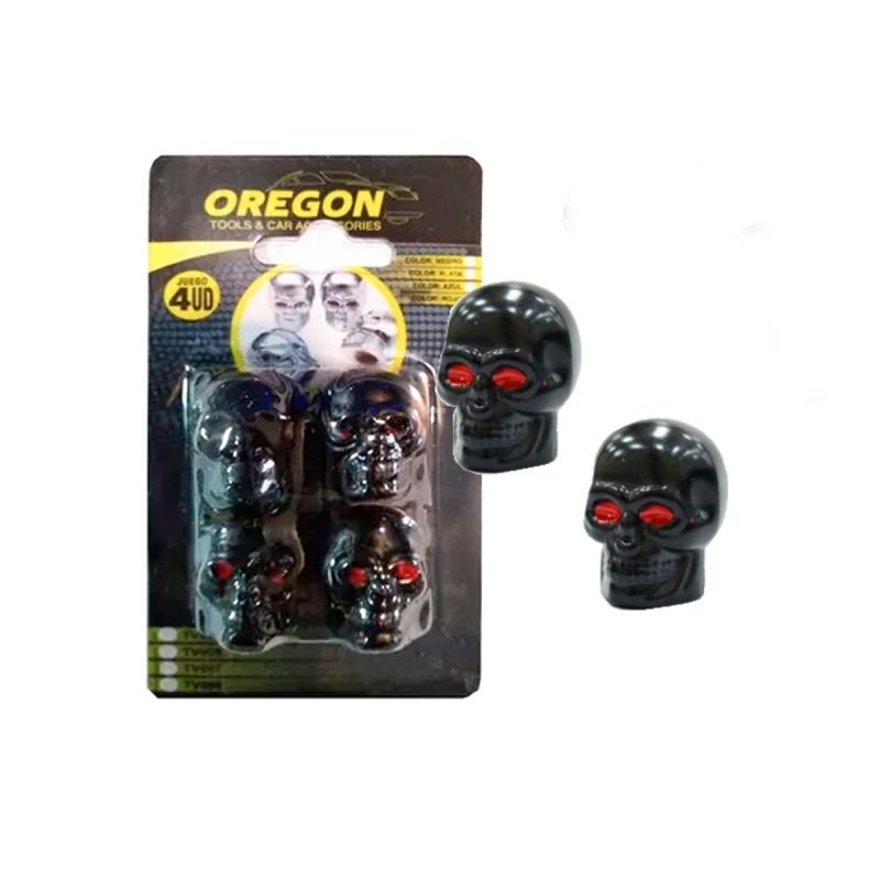 Imagen ilustrativa de JUEGO DE TAPITAS  DE VALVULA CALAVERA METALIZADA 4 PCS