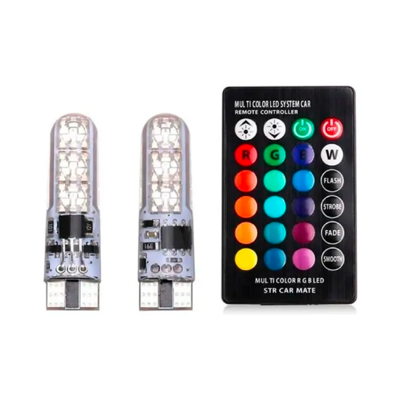 Imagen ilustrativa de LED T10 SILICONADO RGB CON CONTROL REMOTO