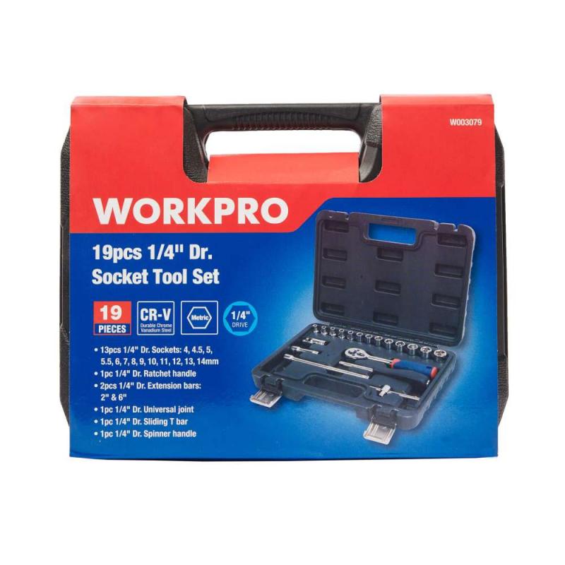 Imagen ilustrativa de Juego de Bocallaves, Encastre 1/4" CRV 19 Pîezas Valija Plástica