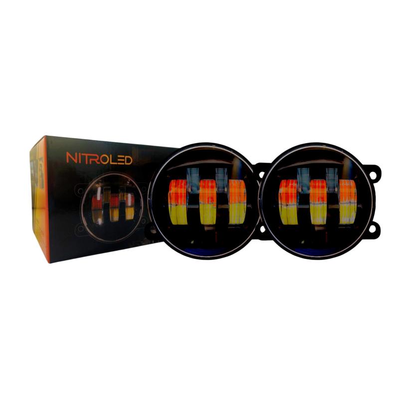 Imagen ilustrativa de PAR DE FAROS DE 4 PULGADAS 12/24 - LUZ BLANCA Y AMBAR OFF ROAD